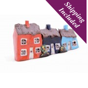 Strip Irish Cottages with Flowers Strip Irish Cottages with Flowers
